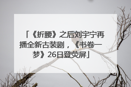 《折腰》之后刘宇宁再播全新古装剧，《书卷一梦》26日登荧屏