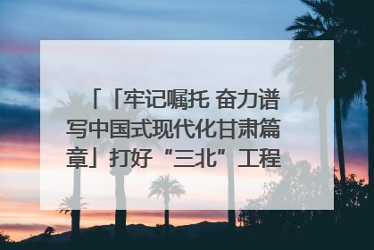 「牢记嘱托 奋力谱写中国式现代化甘肃篇章」打好“三北”工程攻坚战 筑牢国家西部生态安全屏障