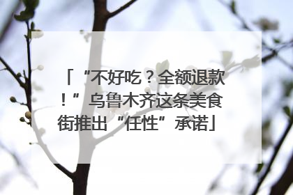 “不好吃？全额退款！”乌鲁木齐这条美食街推出“任性”承诺