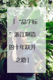 “品字标”浙江制造的十年跃升之路
