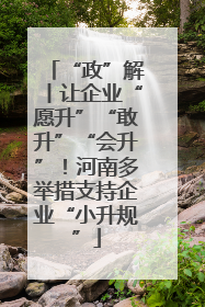 “政”解丨让企业“愿升”“敢升”“会升”！河南多举措支持企业“小升规”