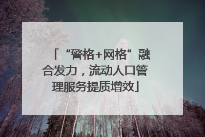 “警格+网格”融合发力，流动人口管理服务提质增效