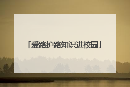 爱路护路知识进校园