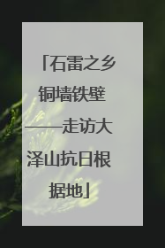 石雷之乡 铜墙铁壁——走访大泽山抗日根据地