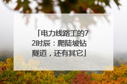 电力线路工的72时辰：爬陡坡钻隧道，还有其它