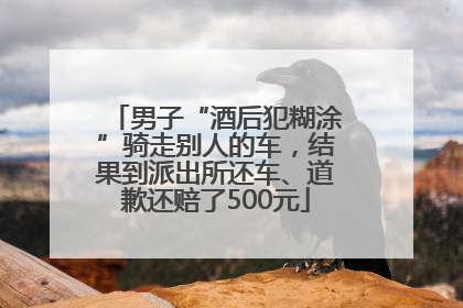 男子“酒后犯糊涂”骑走别人的车，结果到派出所还车、道歉还赔了500元