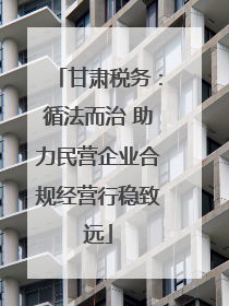 甘肃税务：循法而治 助力民营企业合规经营行稳致远