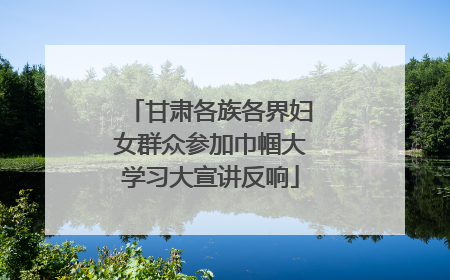 甘肃各族各界妇女群众参加巾帼大学习大宣讲反响