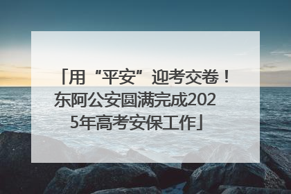 用“平安”迎考交卷！东阿公安圆满完成2025年高考安保工作