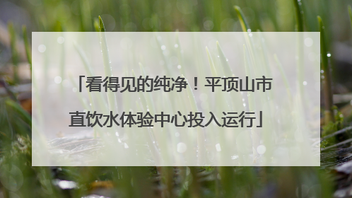 看得见的纯净！平顶山市直饮水体验中心投入运行