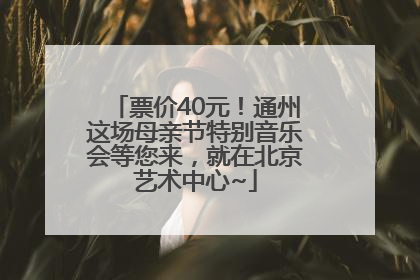 票价40元！通州这场母亲节特别音乐会等您来，就在北京艺术中心~