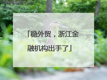 稳外贸，浙江金融机构出手了