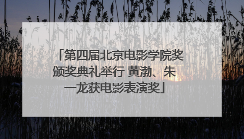 第四届北京电影学院奖颁奖典礼举行 黄渤、朱一龙获电影表演奖