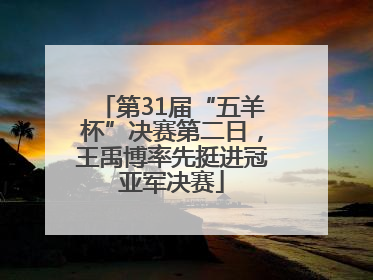 第31届“五羊杯”决赛第二日，王禹博率先挺进冠亚军决赛