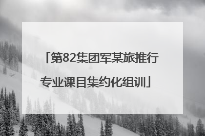 第82集团军某旅推行专业课目集约化组训