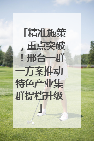 精准施策，重点突破！邢台一群一方案推动特色产业集群提档升级
