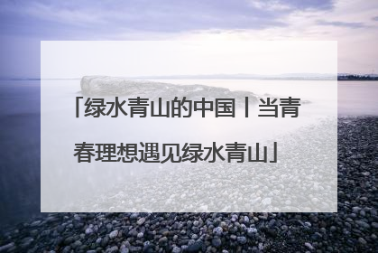 绿水青山的中国丨当青春理想遇见绿水青山