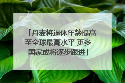 丹麦将退休年龄提高至全球最高水平 更多国家或将逐步跟进