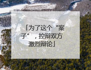 为了这个“案子”，控辩双方激烈辩论