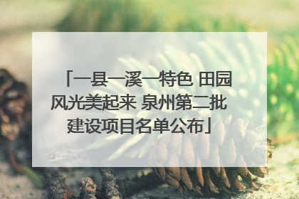 一县一溪一特色 田园风光美起来 泉州第二批建设项目名单公布