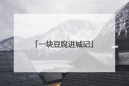 一块豆腐进城记
