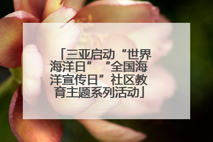 三亚启动“世界海洋日”“全国海洋宣传日”社区教育主题系列活动