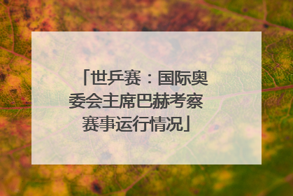 世乒赛：国际奥委会主席巴赫考察赛事运行情况
