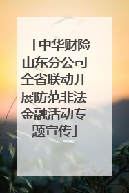 中华财险山东分公司全省联动开展防范非法金融活动专题宣传
