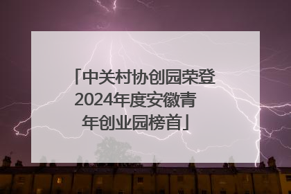 中关村协创园荣登2024年度安徽青年创业园榜首