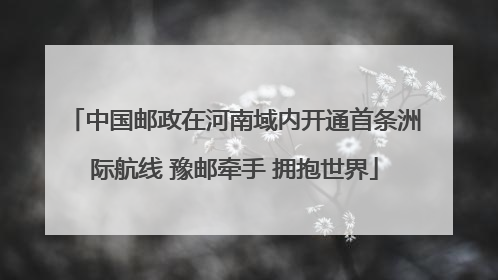中国邮政在河南域内开通首条洲际航线 豫邮牵手 拥抱世界
