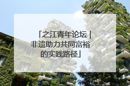 之江青年论坛｜非遗助力共同富裕的实践路径