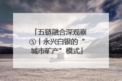五链融合深观察⑤丨永兴白银的“城市矿产”模式
