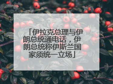 伊拉克总理与伊朗总统通电话，伊朗总统称伊斯兰国家须统一立场