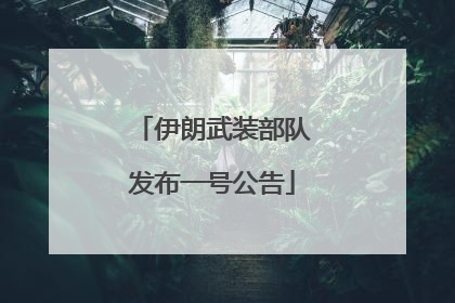 伊朗武装部队发布一号公告