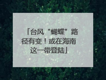 台风“蝴蝶”路径有变！或在海南这一带登陆