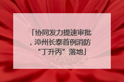 协同发力提速审批，漳州长泰首例消防“丁升丙”落地