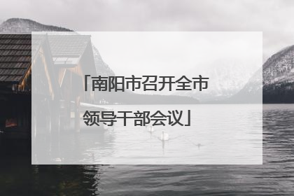 南阳市召开全市领导干部会议