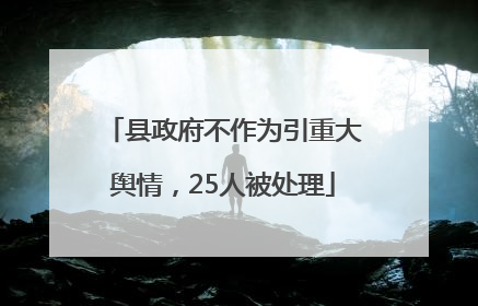 县政府不作为引重大舆情，25人被处理