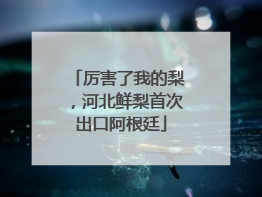 厉害了我的梨，河北鲜梨首次出口阿根廷