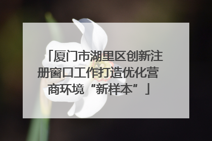 厦门市湖里区创新注册窗口工作打造优化营商环境“新样本”