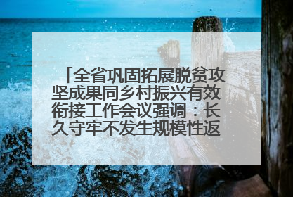 全省巩固拓展脱贫攻坚成果同乡村振兴有效衔接工作会议强调：长久守牢不发生规模性返贫致贫底线 王宁出席并讲话 王予波主持