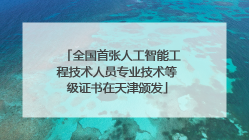 全国首张人工智能工程技术人员专业技术等级证书在天津颁发