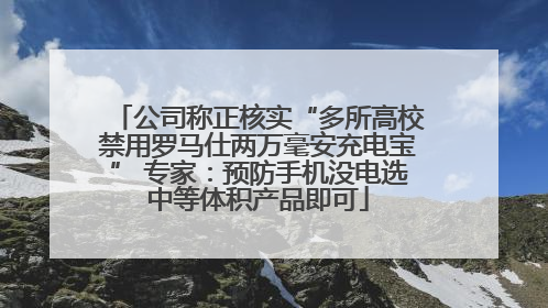 公司称正核实“多所高校禁用罗马仕两万毫安充电宝” 专家：预防手机没电选中等体积产品即可