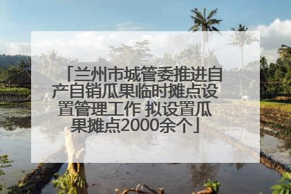 兰州市城管委推进自产自销瓜果临时摊点设置管理工作 拟设置瓜果摊点2000余个