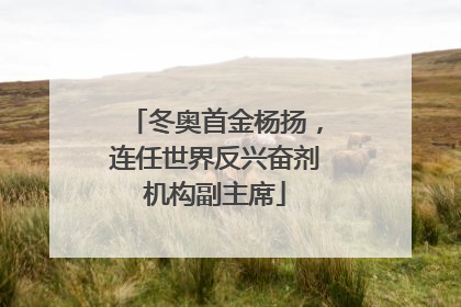 冬奥首金杨扬，连任世界反兴奋剂机构副主席