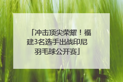 冲击顶尖荣耀！福建3名选手出战印尼羽毛球公开赛