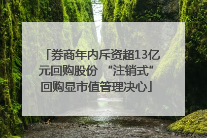 券商年内斥资超13亿元回购股份 “注销式”回购显市值管理决心