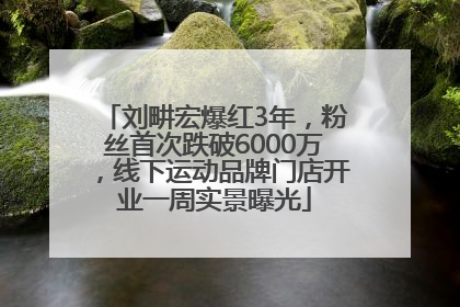 刘畊宏爆红3年，粉丝首次跌破6000万，线下运动品牌门店开业一周实景曝光