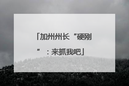 加州州长“硬刚”：来抓我吧