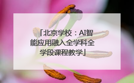 北京学校：AI智能应用融入全学科全学段课程教学